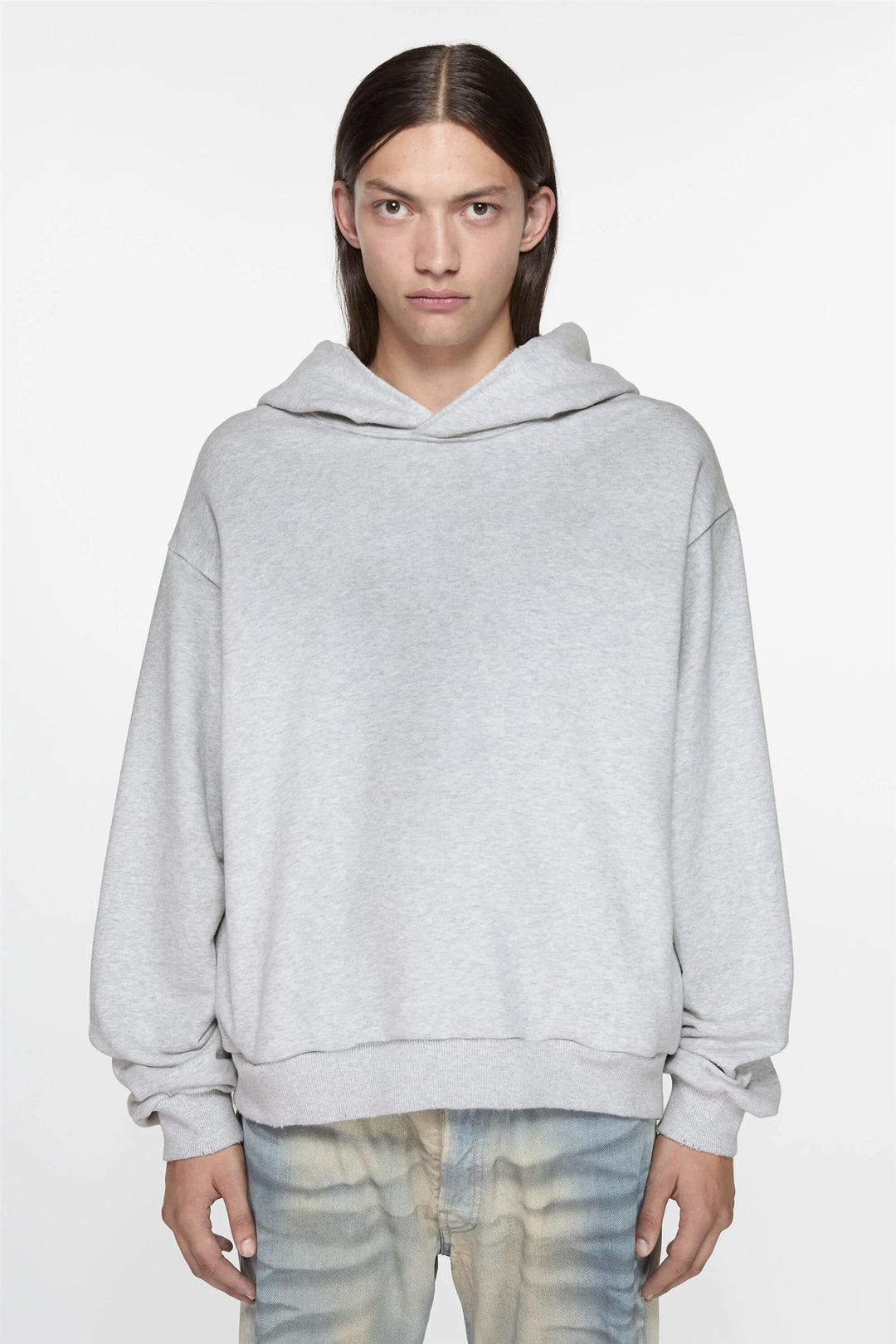 Logo Hooded Sweater Pale Grey Melange