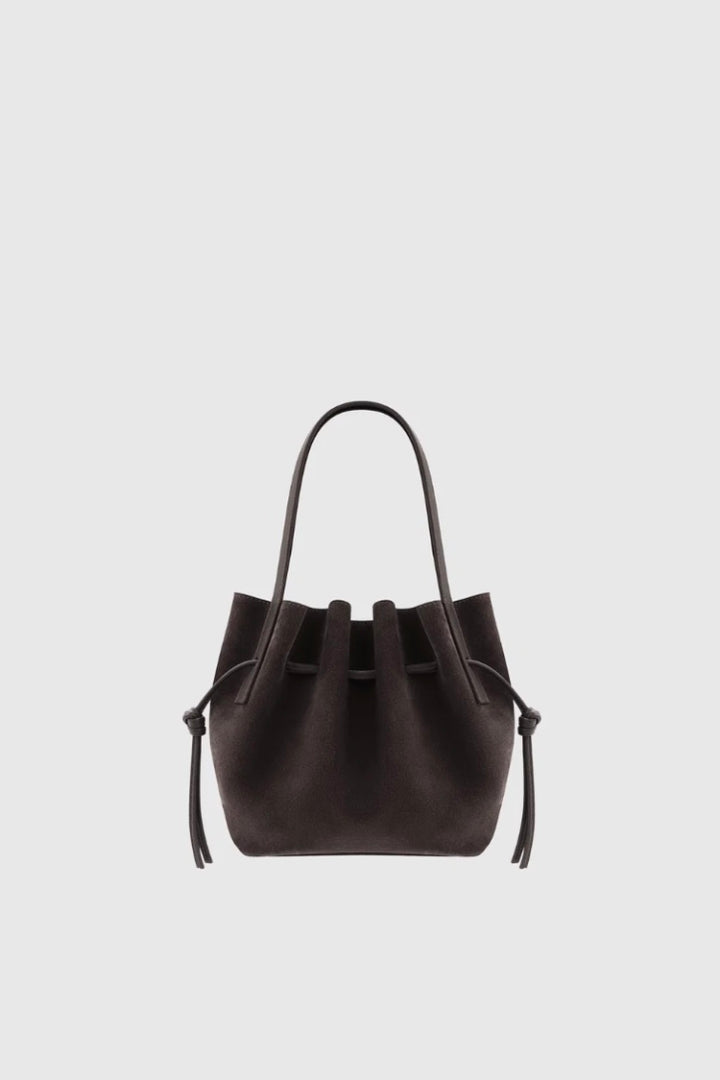 Mini Scallop Tote Suede Ganache