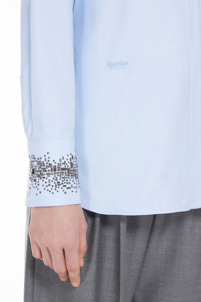 Queva Cotton Poplin Shirt Light Blue