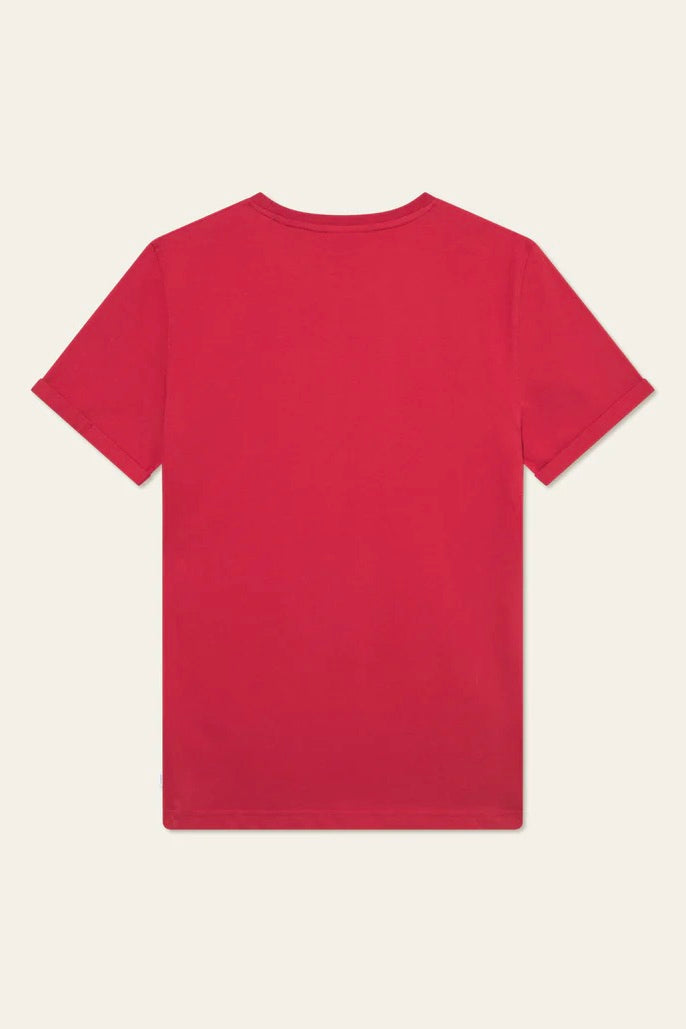 LES DEUX Norregaard Contrast T-Shirt Scarlet Sage - Dale