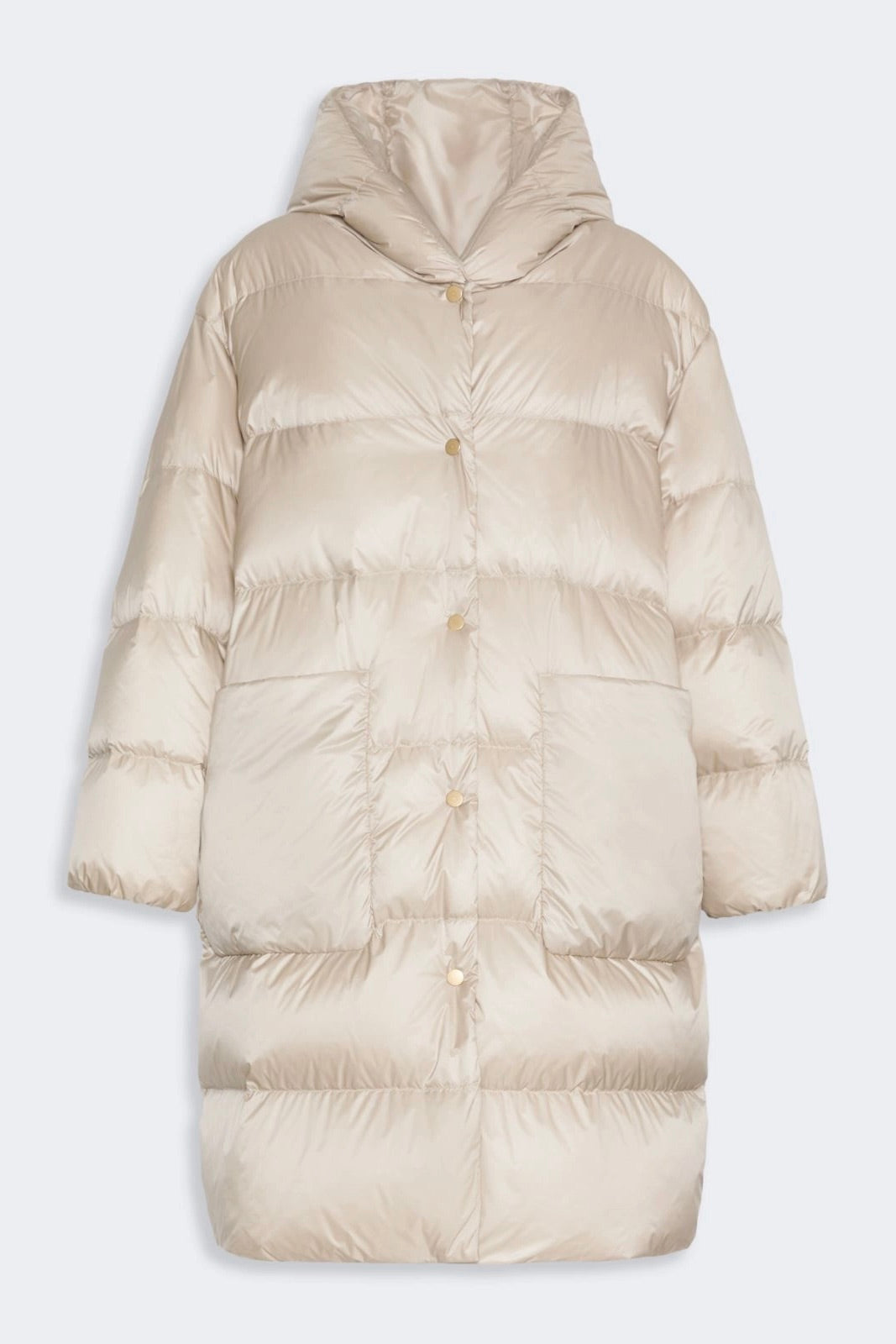 Midi Quilted Puffer Jacket Natural