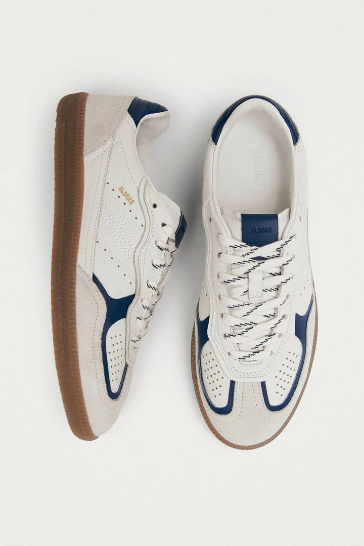 Tb.490 Rife Grain White Navy Leather Sneakers