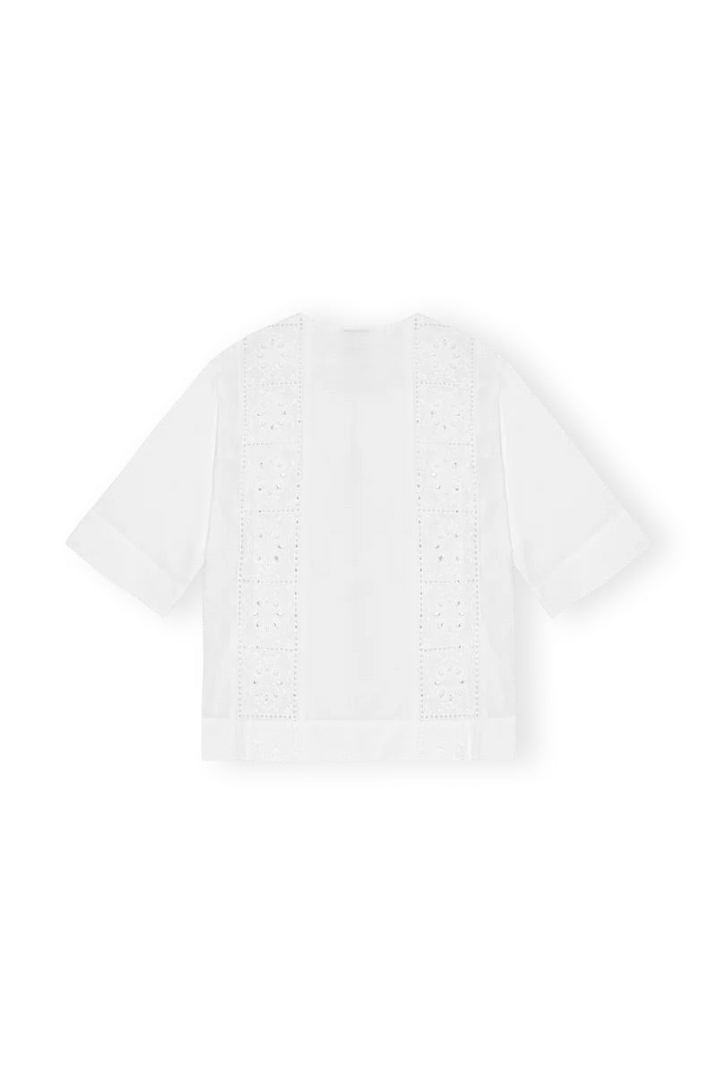 GANNI - Broderie Anglaise Tie Blouse - Dale