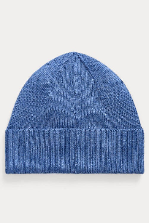 Signature Pony Wool Beanie Clarity Blue Heather