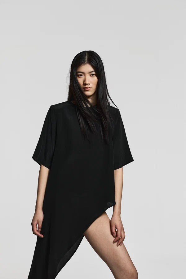 Lyngen Silk Top Black