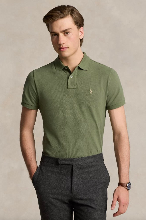 Custom Slim Fit Mesh Polo Shirt Garden Trail