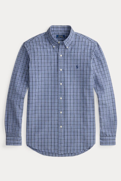 Custom Fit Brushed Oxford Shirt Blue Heather Multi
