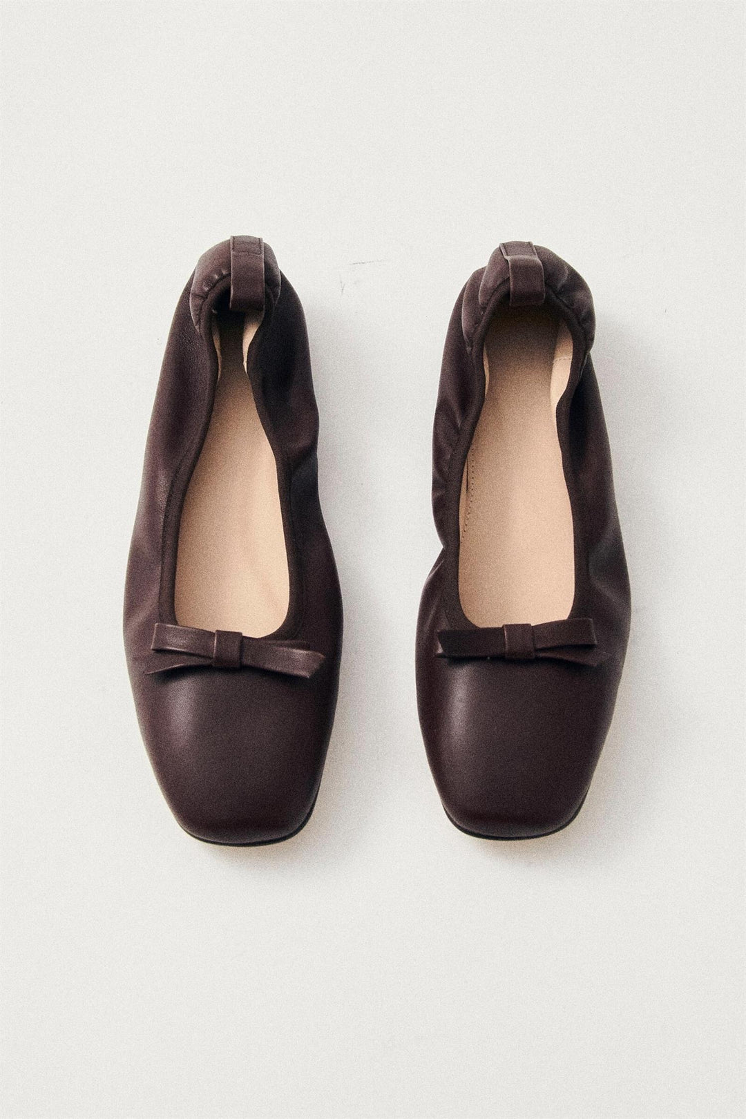 Freya Brown Leather Ballet Flats