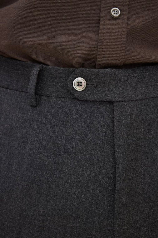 Dandy Turn Up Trousers Dark Grey