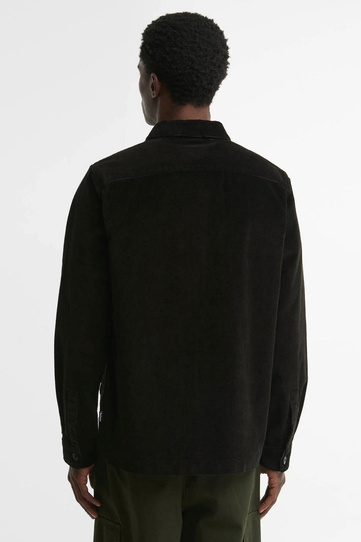 Barbour Tartan Trim Cotton Overshirt Olive