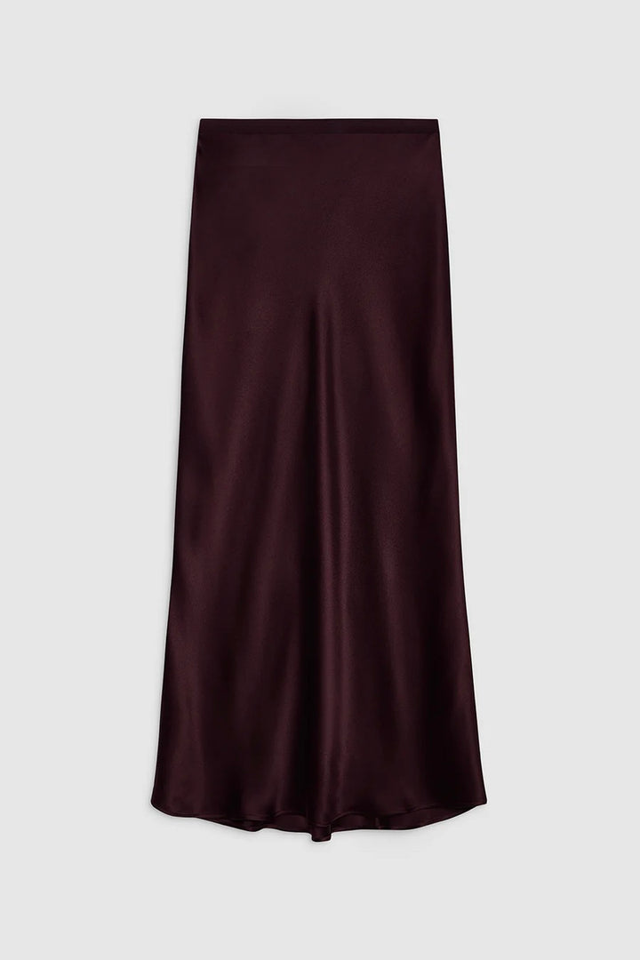 Bar Silk Skirt Bordeaux