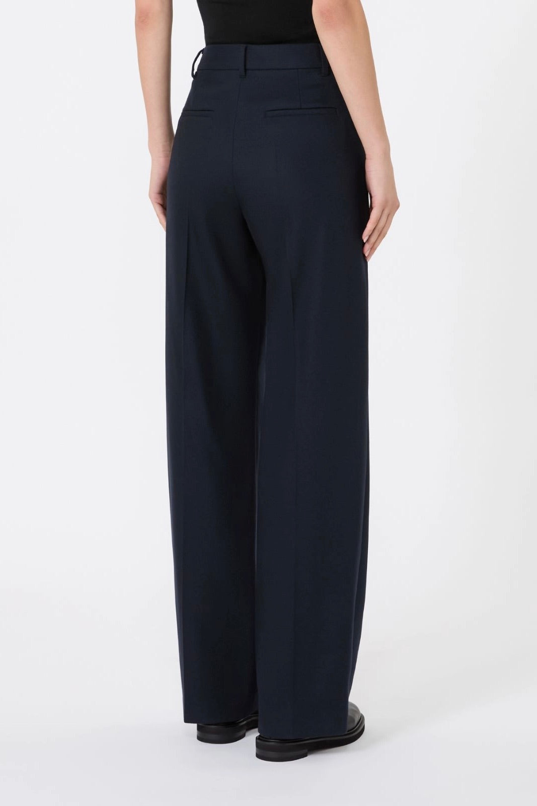 Regular Fit Wool Trousers Midnight Blue