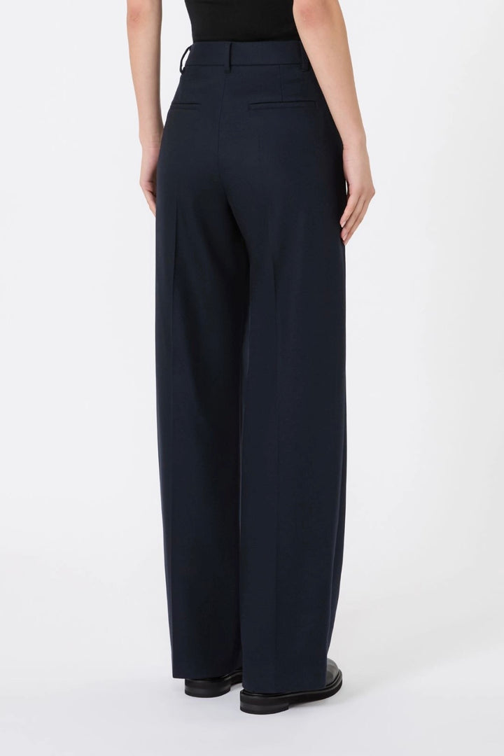 Regular Fit Wool Trousers Midnight Blue