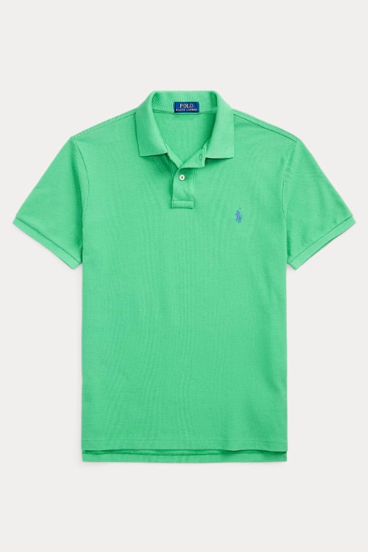 Custom Slim Fit Mesh Polo Shirt Raft Green