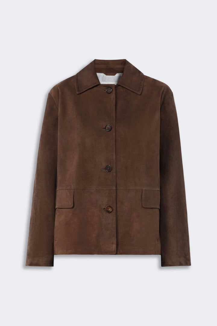 Suede Leather Jacket Brown