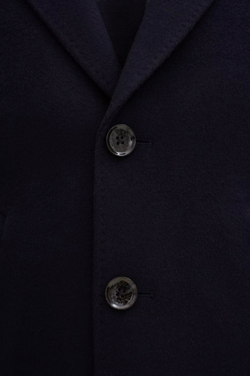 Single Breasted Coat Dark Blue