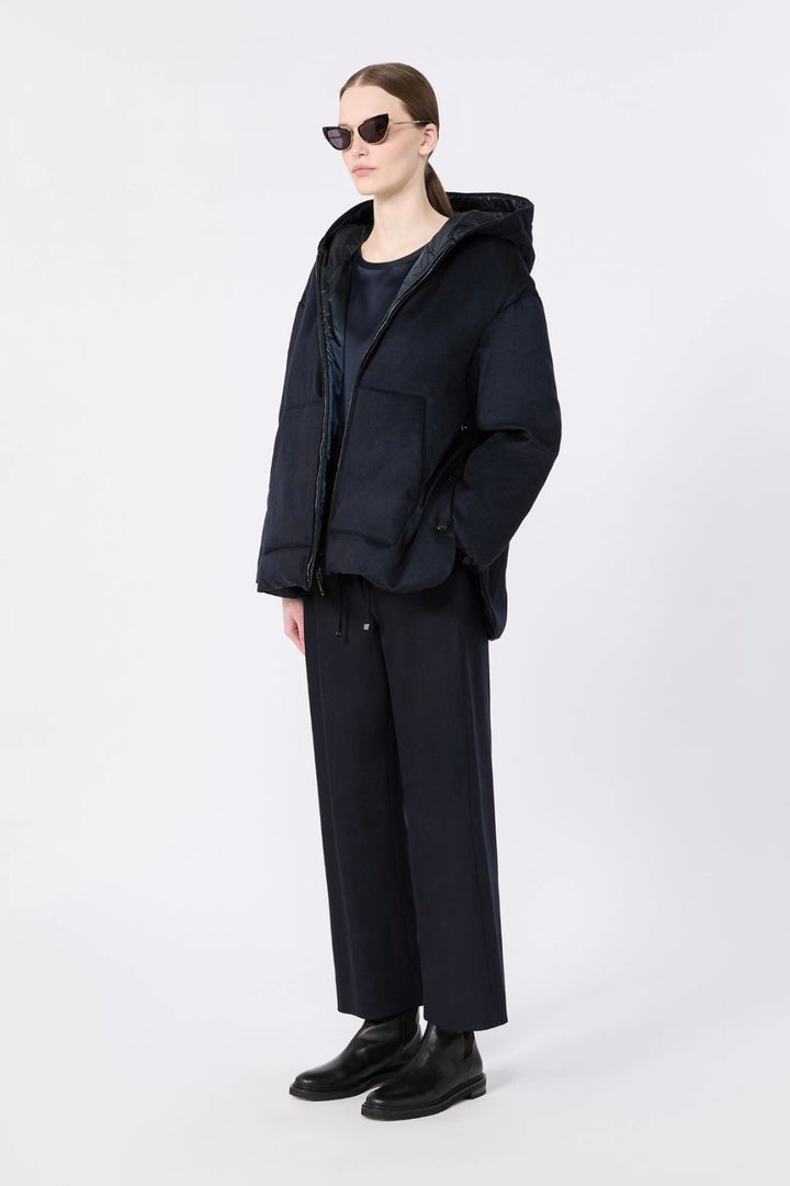 Reversible Cashmere Puffer Jacket Midnight Blue