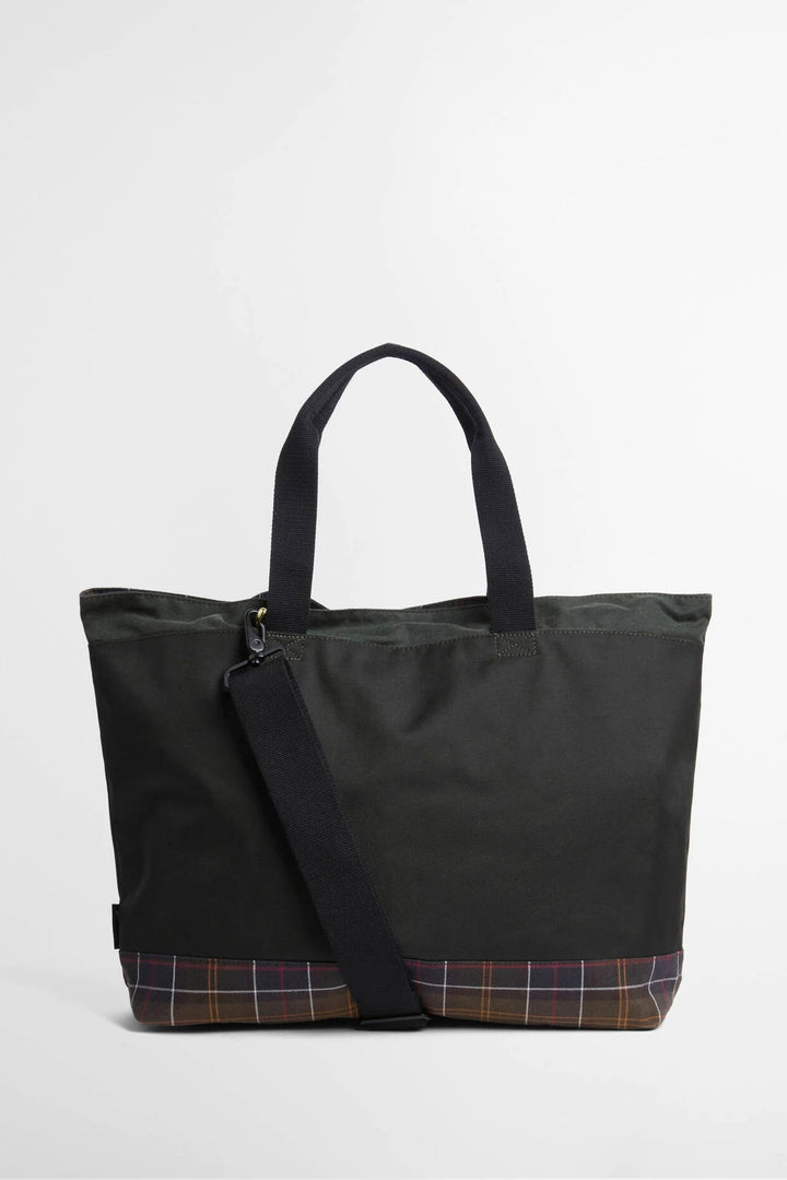 Barbour Field Waxed Tote Bag Sage