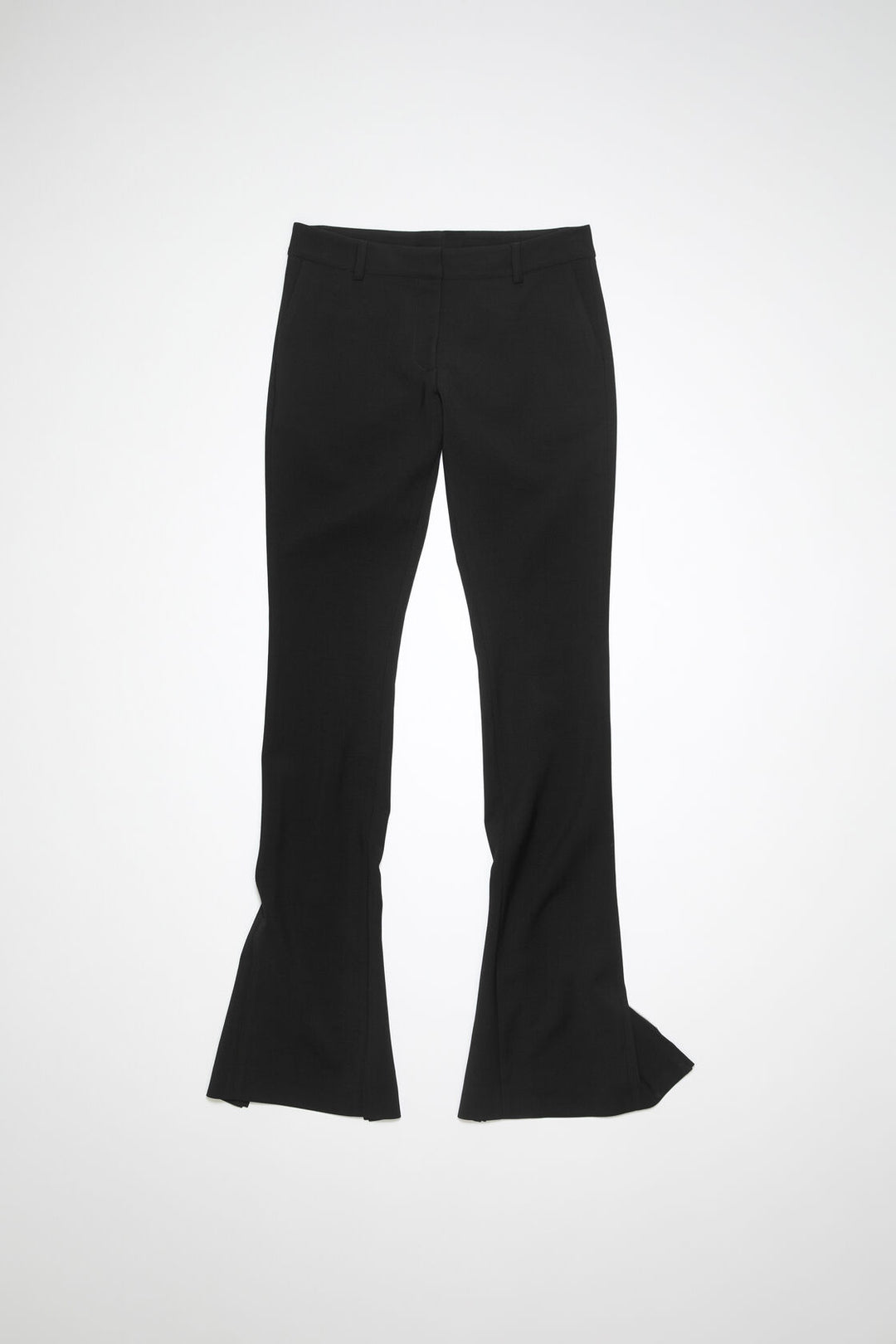 Tailored Wool Blend Trousers - Black