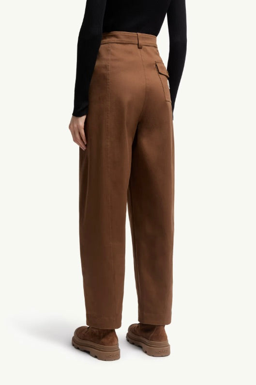 Straight Leg Cotton Gabardine Trousers