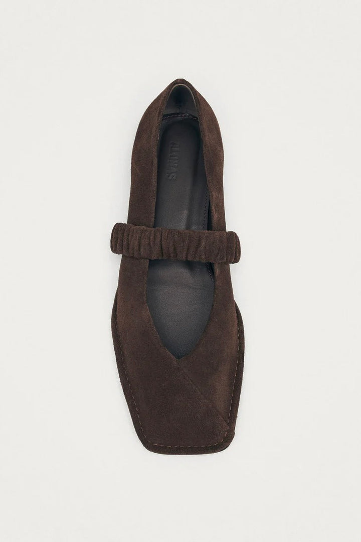 Lautan Suede Brown Leather Ballet Flats