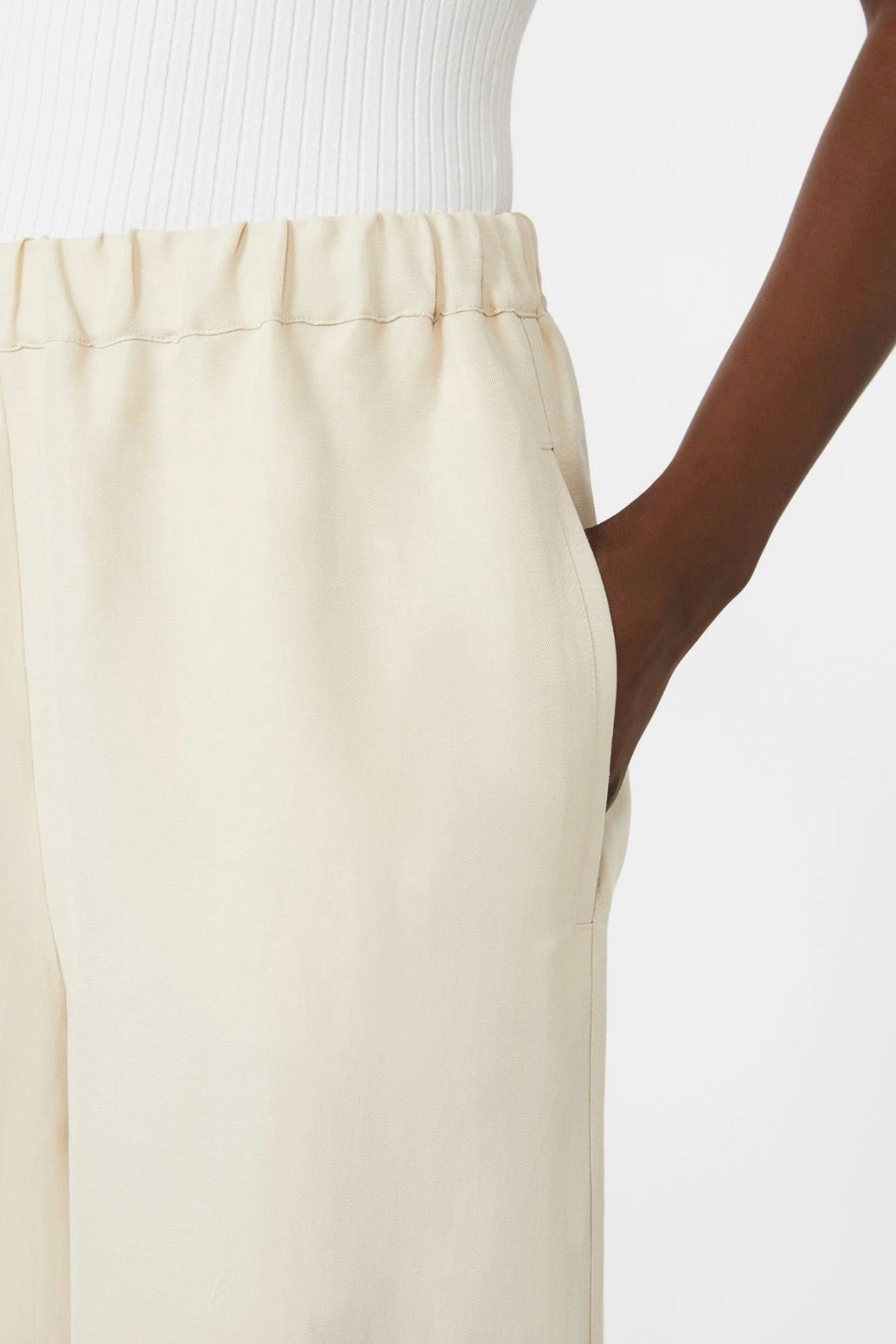 Linen and Silk Trousers Beige