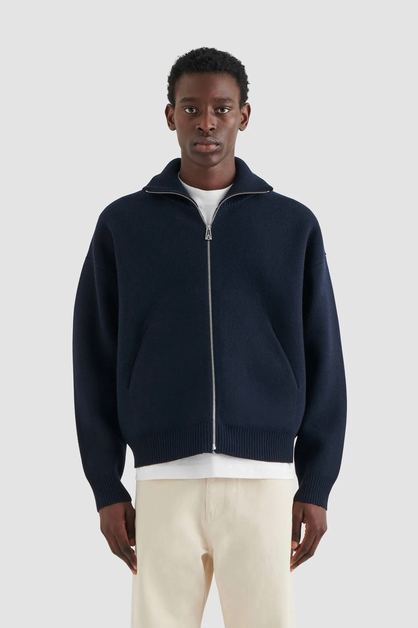 Core Zip-Up Sweater Navy – Dale