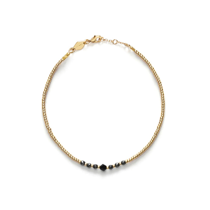 BEAD &amp; GEM BRACELET BLACK