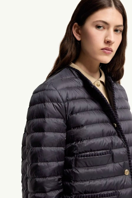 Circaete Braided Trim Short Down Jacket Navy Blue