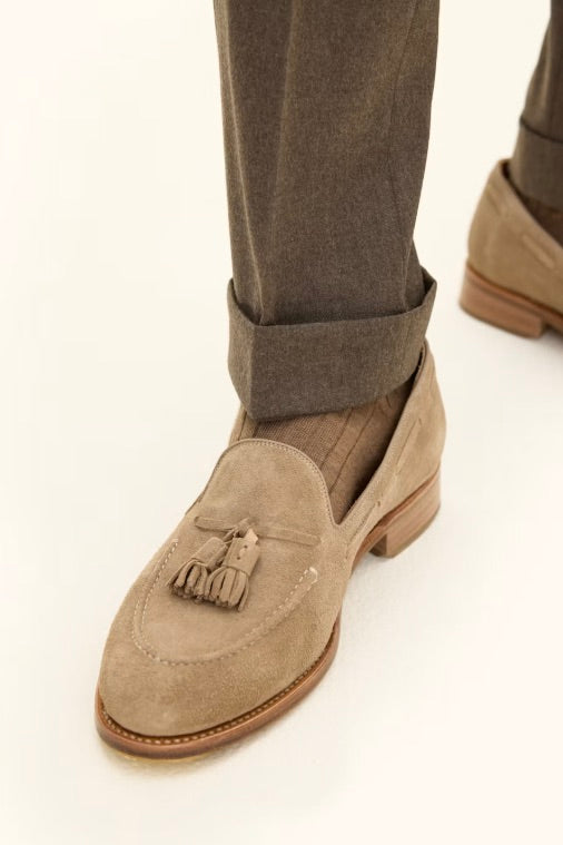 Dandy Turn Up Trousers Beige