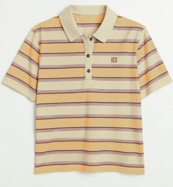 Evelyn Polo Tee Sunny Stripe