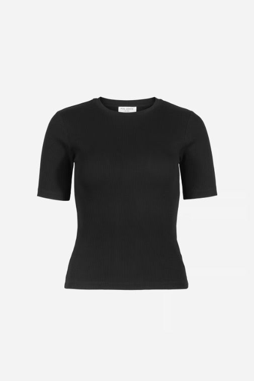 Pippa Rib Tee Black