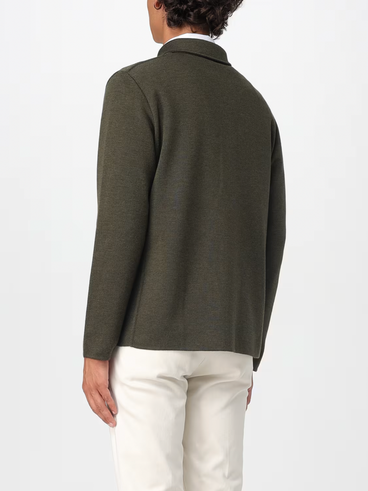 Knit Jacket Virgin Wool Green