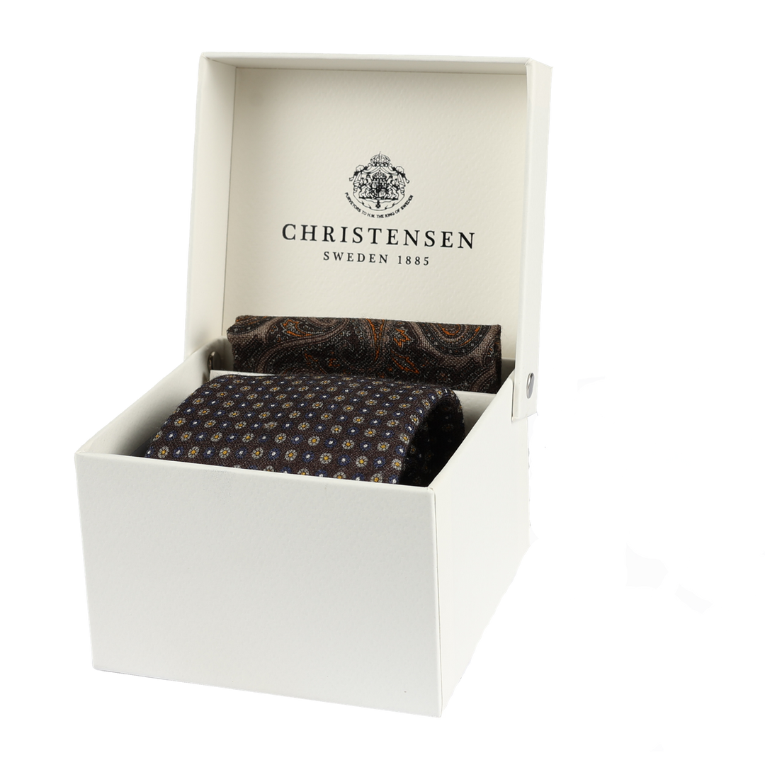 Tie & Pocket Square Box Set Brown