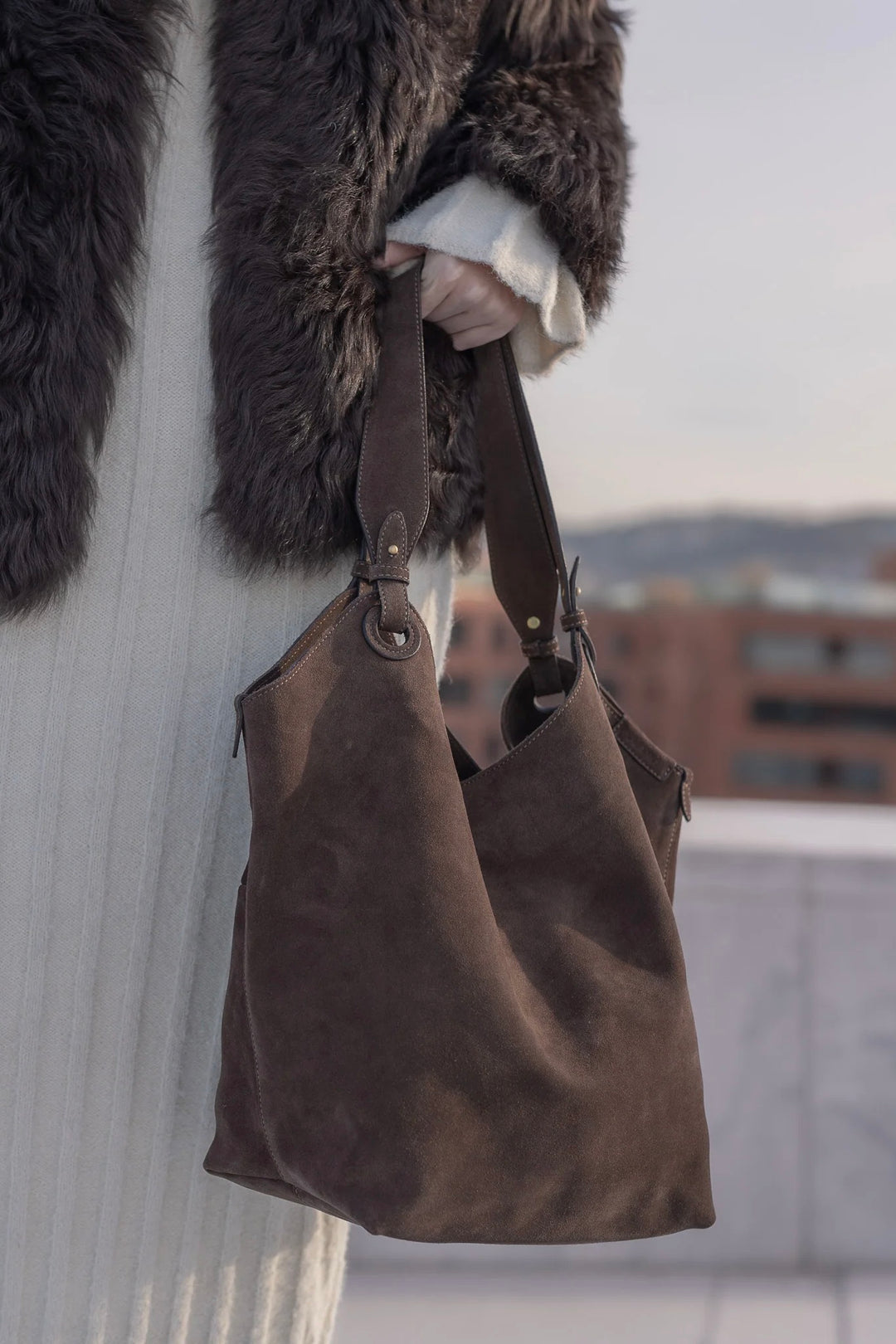 Soho Hobo Umber Suede