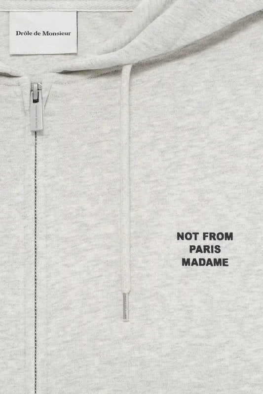 Slogan Zip Sweatshirt Grey
