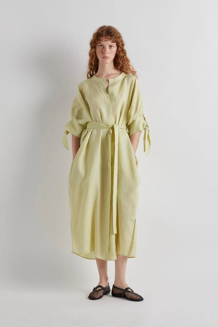 Linen Midi Dress Lime