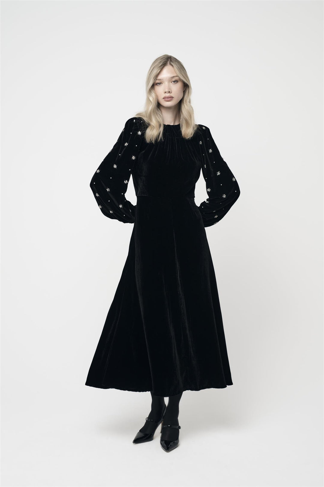 Ava Embellished Dress Black