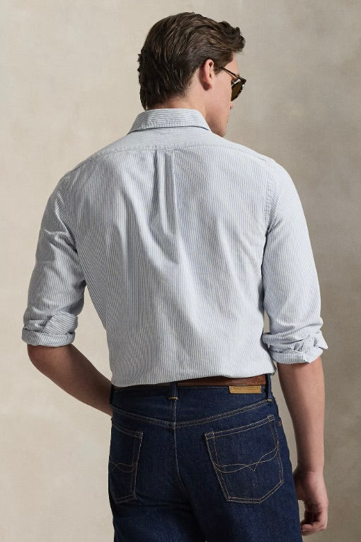 Custom Fit Oxford Shirt Blue/White Stripe
