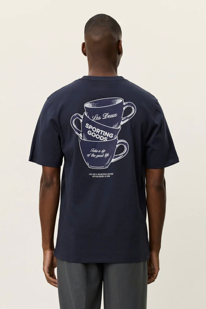 LES DEUX Ben Artist T-Shirt Dark Navy Blue - Dale