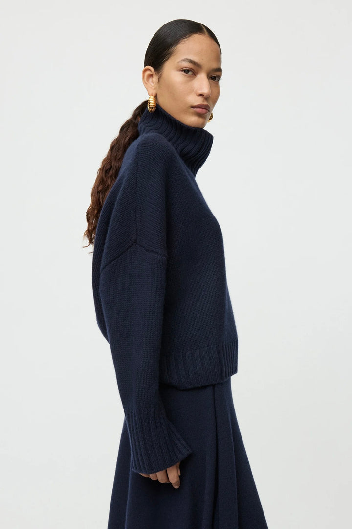 Girlfriend Turtleneck Navy