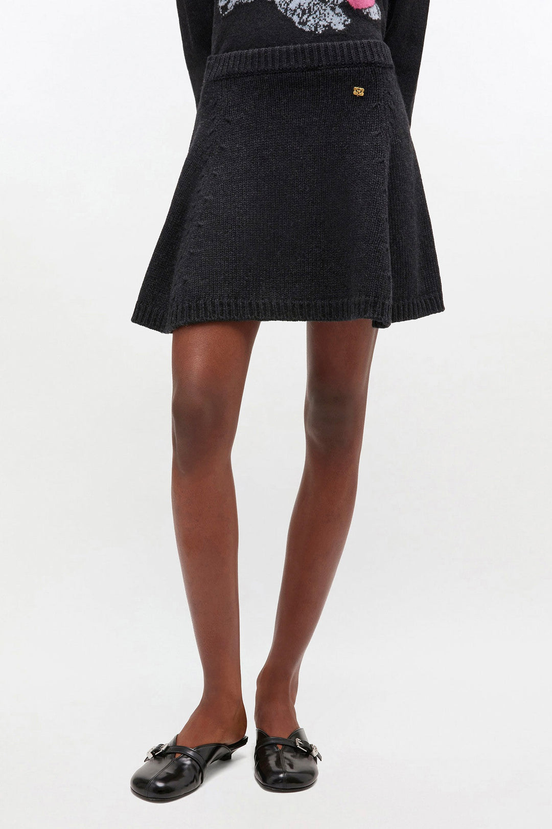 GANNI Chunky Wool Mix Mini Skirt - Dale