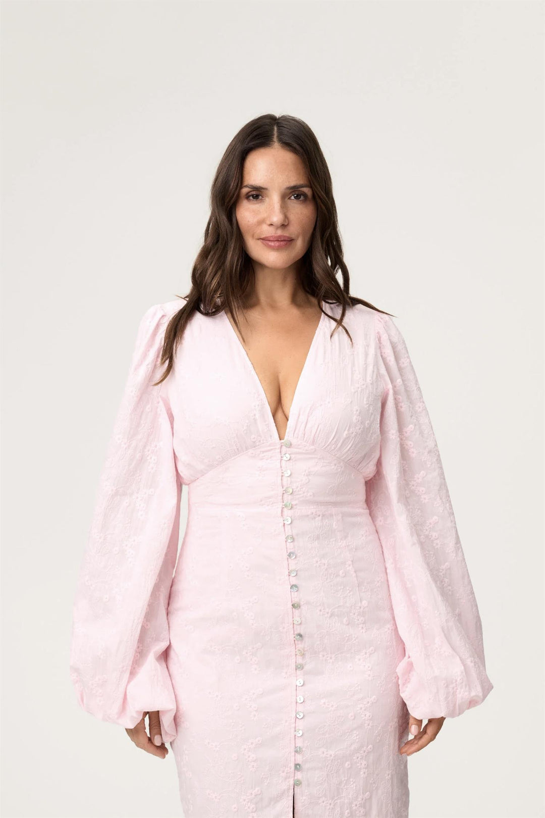 Positano Dress Pink Embroidery