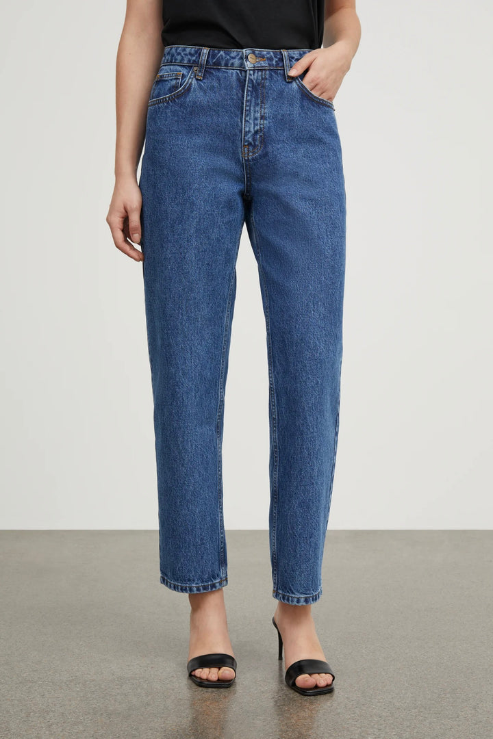 Allison Cropped Jeans Mid Blue