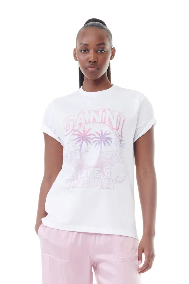 GANNI - Basic Jersey Coctail Relaxed T-shirt - Dale