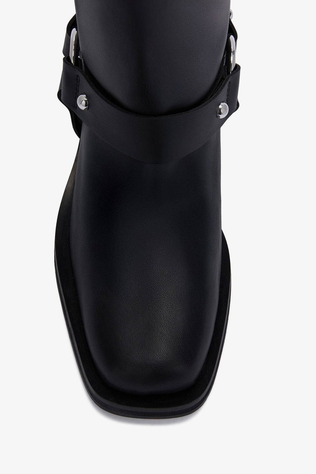 Mid Shaft Biker Boots Black