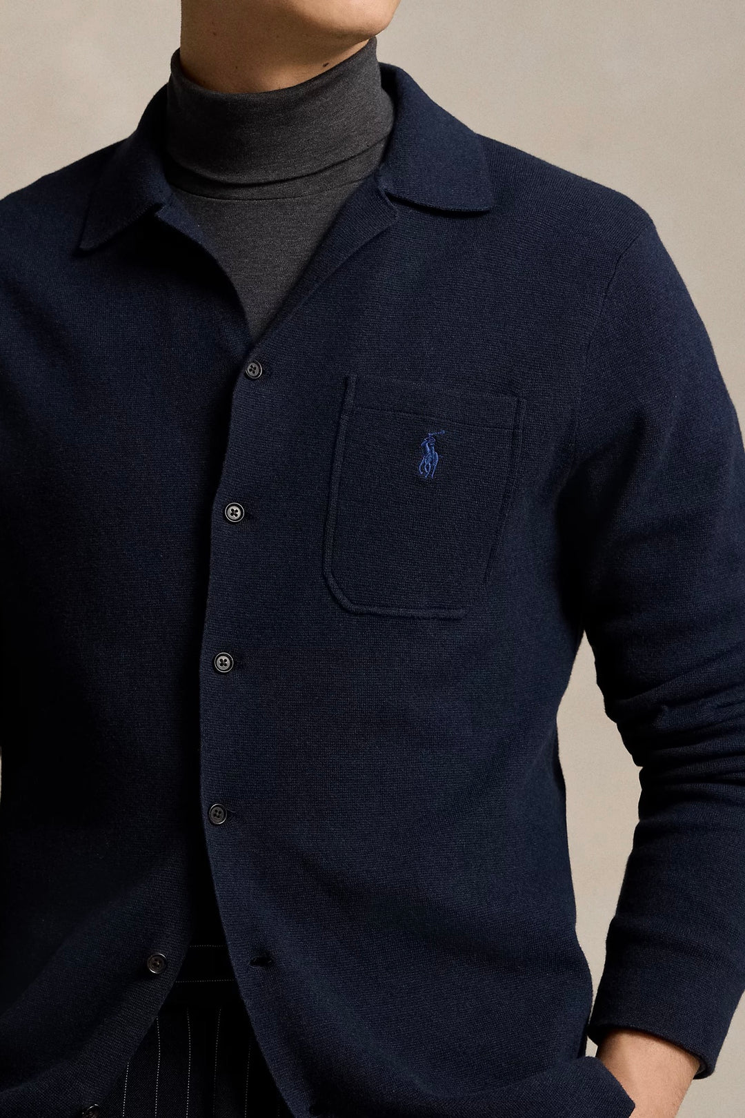 Cotton Camp-Collar Jumper Navy