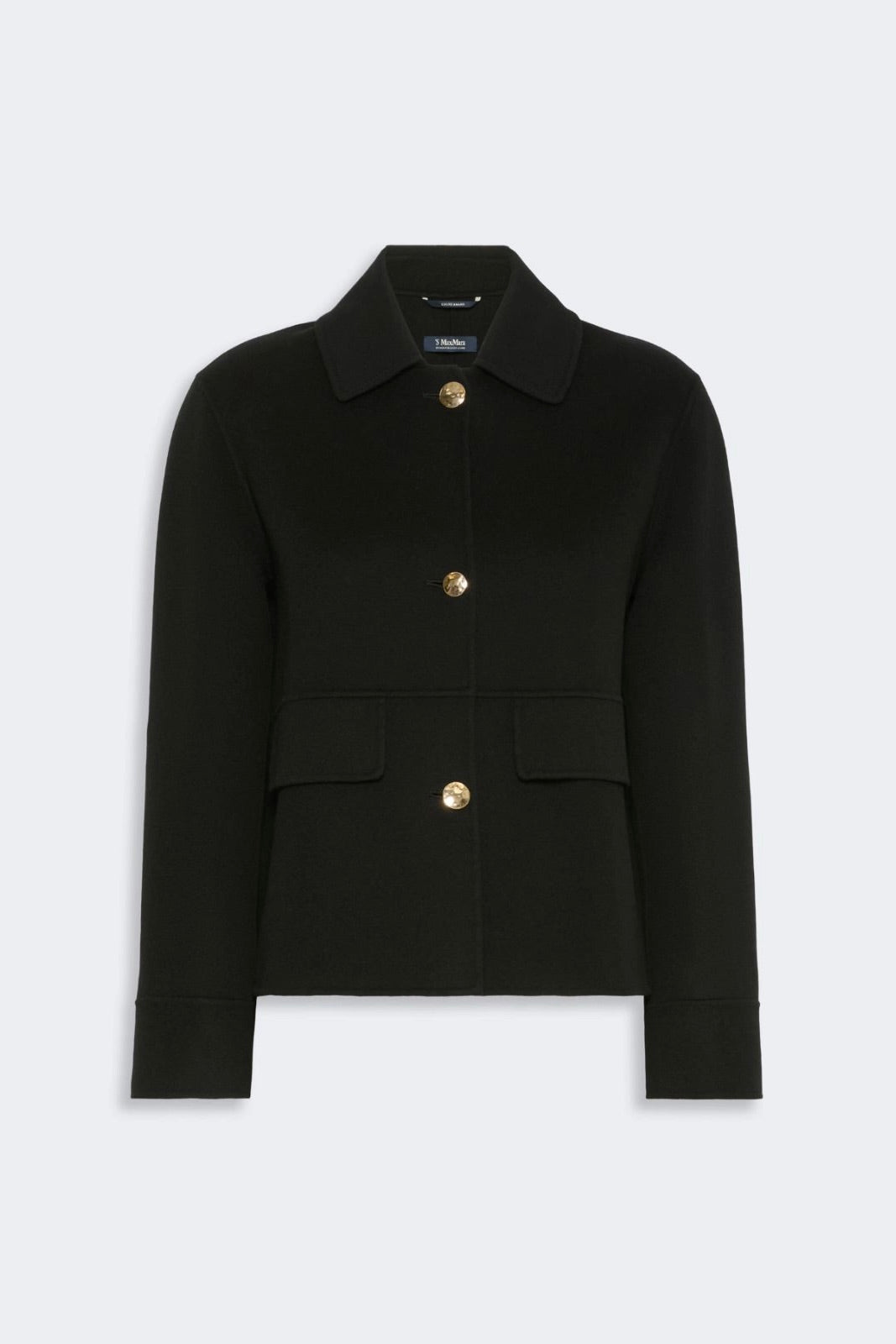 Double Wool Cropped Jacket Black