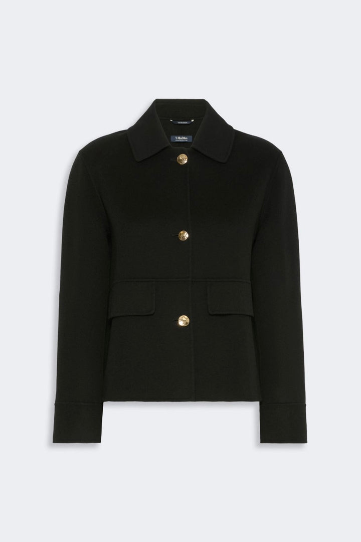 Double Wool Cropped Jacket Black