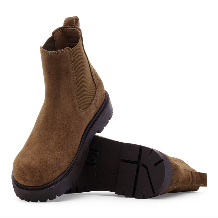 Highwood Slip on Women Suede Leather Dark Tea
